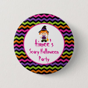 Badge Rond 5 Cm Jolie fête d'Halloween sorcière fille Halloween