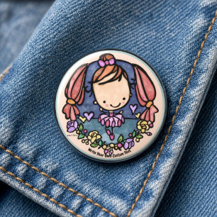 Badge Rond 5 Cm Jolie Fille Ballerine Kawaii Danseuse de Ballet Fa
