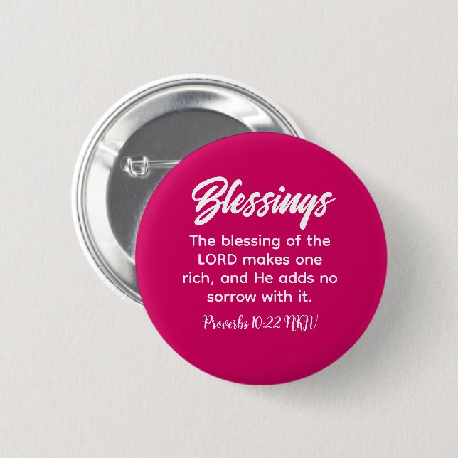 Badge Rond 5 Cm Jolie foi chrétienne rose Bénédiction Bible Verse (Devant & derrière)