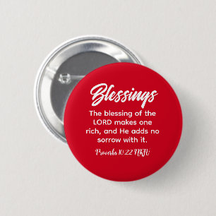 Badge Rond 5 Cm Jolie foi chrétienne rouge Bénédiction Bible Verse