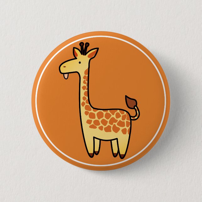 Badge Rond 5 Cm Jolie Giraffe pour bébé en caricature (Devant)