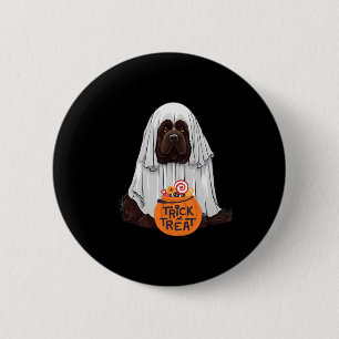 Badge Rond 5 Cm Jolie Halloween Brown de chien de Terre-Neuve