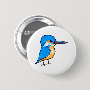 Badge Rond 5 Cm Jolie illustration de martin-pêcheur bleu