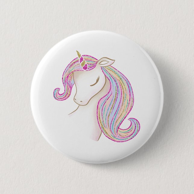 Badge Rond 5 Cm Jolie licorne (Devant)