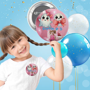 Badge Rond 5 Cm Jolie petite fantôme à nœud Halloween Anniversaire