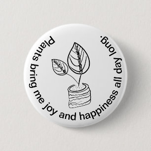 Badge Rond 5 Cm Jolie plante d'intérieur botanique soin des plante