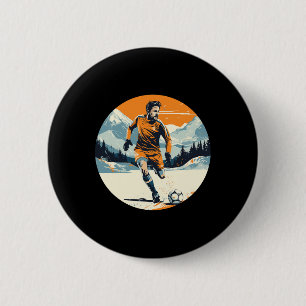 Badge Rond 5 Cm Jolie Saison D'Hiver Pour Les Amateurs De Football