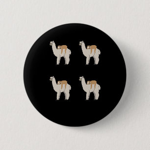 Badge Rond 5 Cm Jolie Sloth dormant sur Llama Motif