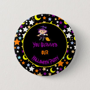 Badge Rond 5 Cm Jolie Sorcière Halloween Costume Party
