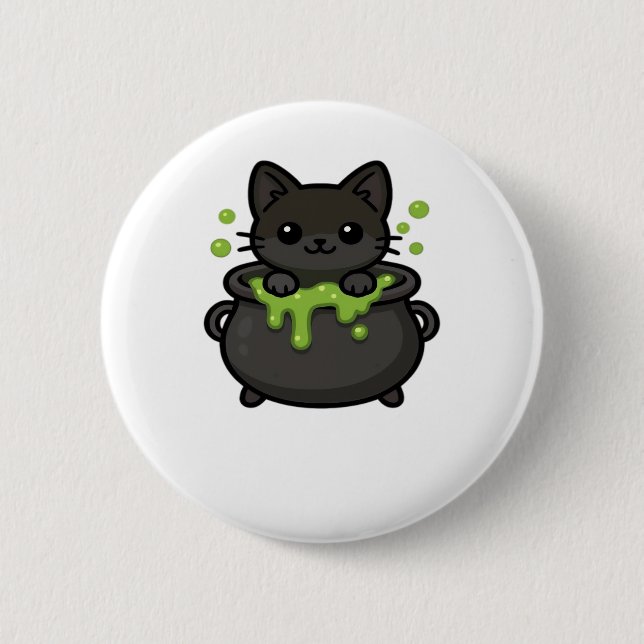 Badge Rond 5 Cm Jolie T-shirt Chat Noir Halloween (Devant)