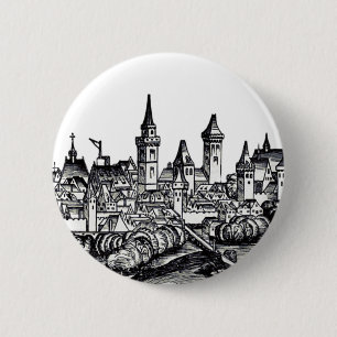 Badge Rond 5 Cm Jolie ville de France sur la mer Méditerranée