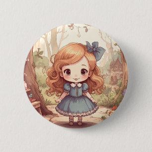 Badge Rond 5 Cm Jolies Aventures d'Alice au Pays des Merveilles Ar