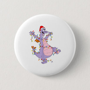 Badge Rond 5 Cm Jolies lumières de Noël de dragon Chapeau de Père
