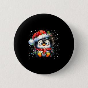 Badge Rond 5 Cm Jolies lumières de Noël de pingouin Amoureux de ma