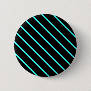 Badge Rond 5 Cm Jolies rayures aqua et noires