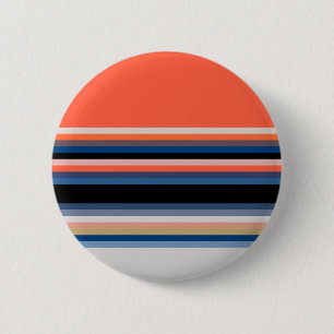 Badge Rond 5 Cm Jolies rayures orange bleu