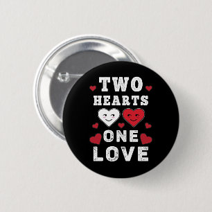 Badge Rond 5 Cm Jolis Deux Coeurs Un Amour Anniversaire Saint Vale