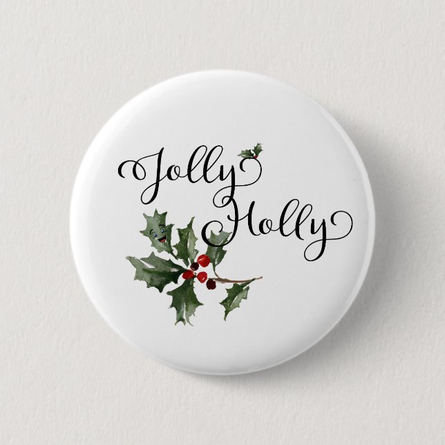 Badge Rond 5 Cm Jolly Holly (Devant)