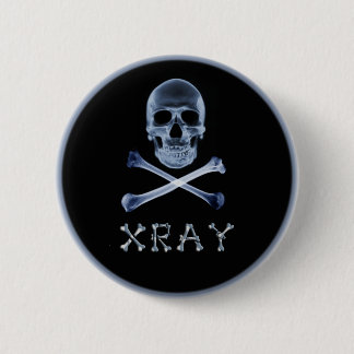 Badge Rond 5 Cm JOLLY ROGER de RADIOLOGIE de drapeau de PIRATE de