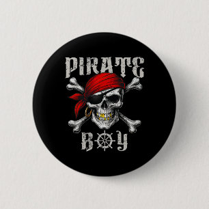 Badge Rond 5 Cm Jolly roger Pirate Garçon Drapeau Et Crossbones Cr