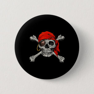 Badge Rond 5 Cm Jolly roger Pirate Skull Crossbones Halloween Coût