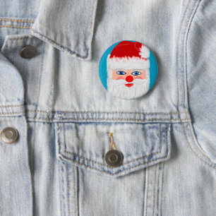 Badge Rond 5 Cm Jolly Santa Claus