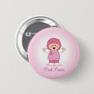 Badge Rond 5 Cm JollyKins Sensibilisation au Cancer du Sein