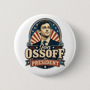 Badge Rond 5 Cm Jon Ossoff Pour le Président Politique