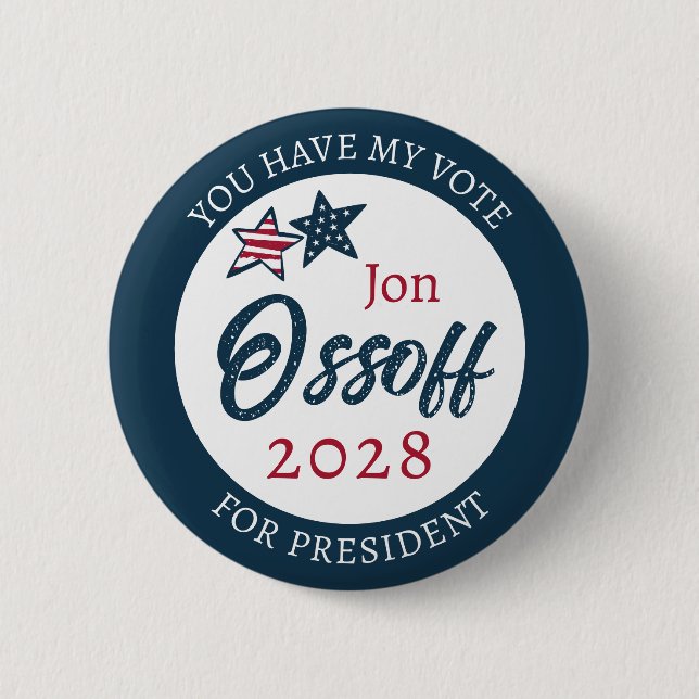 Badge Rond 5 Cm Jon Ossoff président 2028  (Devant)