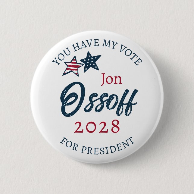 Badge Rond 5 Cm Jon Ossoff président 2028  (Devant)