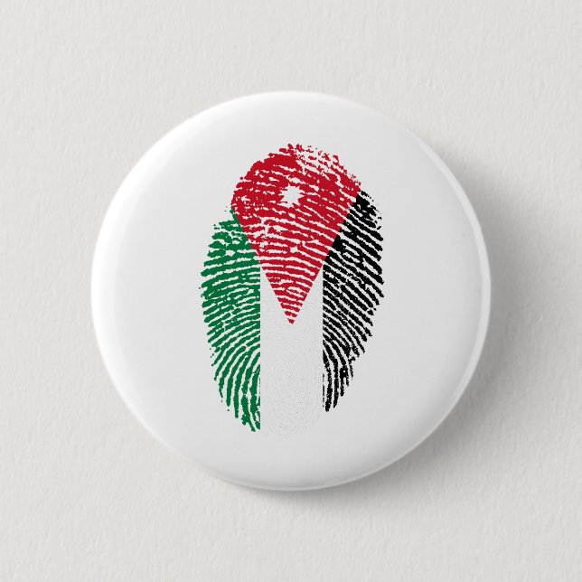 Badge Rond 5 Cm Jordanie Drapeau Empreinte d'identification du pay (Devant)