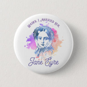 Badge Rond 5 Cm Jote Reader Je L'Ai Marié Jane Eyre Portrait