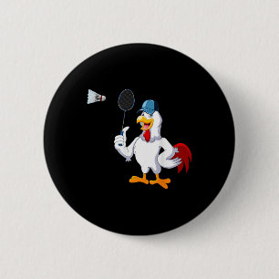 Badge Rond 5 Cm Jouer au poulet Jouer au badminton Costume Joueur 