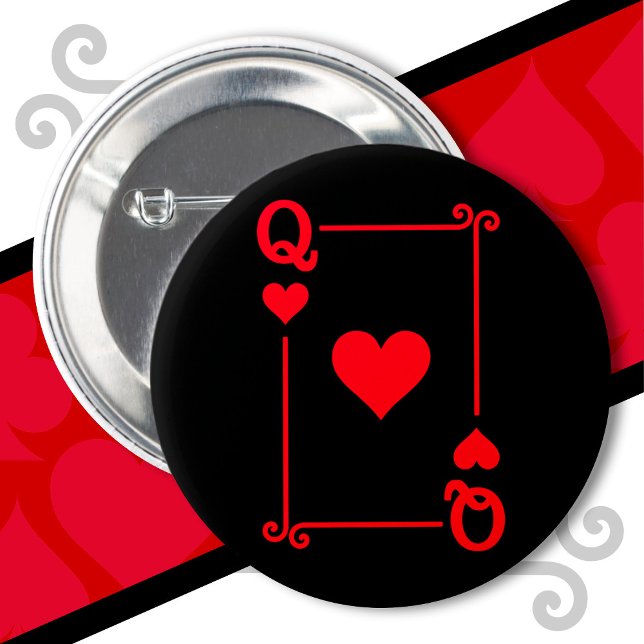 Badge Rond 5 Cm Jouer aux cartes Costume Queen Hearts Card Queen C (Créateur téléchargé)