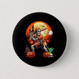 Badge Rond 5 Cm Jouer Baseball Halloween Joueur Entraîneur Fan Amo