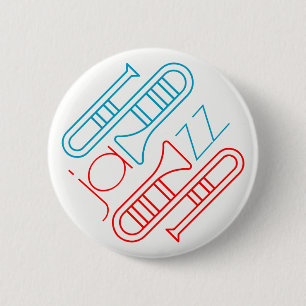 Badge Rond 5 Cm Jouer du jazz