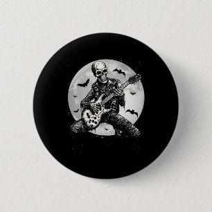 Badge Rond 5 Cm Jouer Guitar Punk Rock Musique Halloween Hommes En