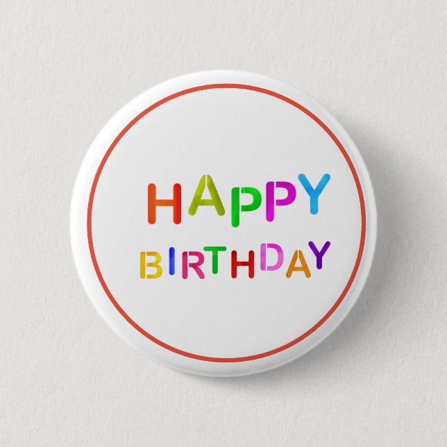 Badge Rond 5 Cm Jouer Joyeux texte d'anniversaire (Devant)