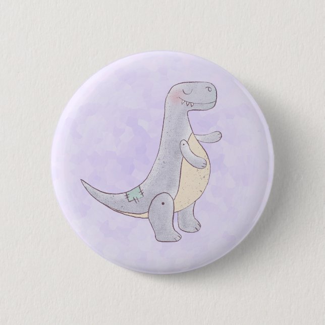 Badge Rond 5 Cm Jouet à dinosaures Rex Tyrannosaurus (Devant)