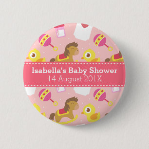 Badge Rond 5 Cm Jouets pour Bébé Fille Mignons, Cadeau de Fête de 