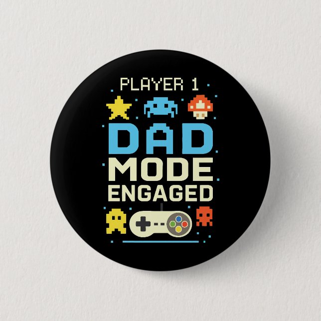 Badge Rond 5 Cm Joueur 1 mode père activé (Devant)