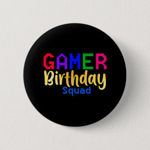 Badge Rond 5 Cm Joueur Anniversaire Squad Party Joyeux B-day jeu v