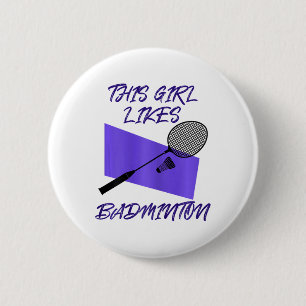Badge Rond 5 Cm Joueur Badminton Shuttle Joueur Badminton