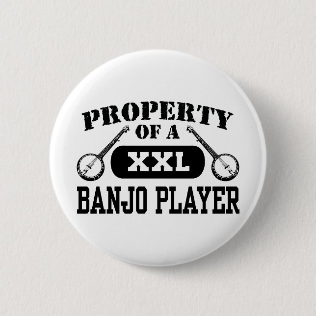 Badge Rond 5 Cm Joueur Banjo (Devant)