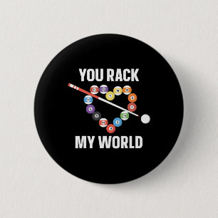 Badge Rond 5 Cm Joueur Billard Ball Pun Coeur Valentines Da