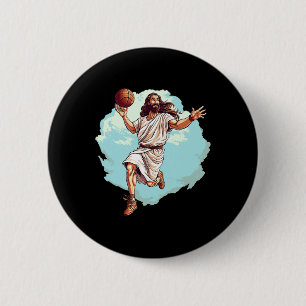 Badge Rond 5 Cm Joueur Bysketbyll Jesus Hoops Jouer Bbyll Lord A