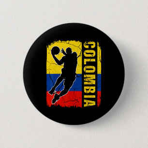 Badge Rond 5 Cm Joueur colombien Bysketbyll Colombie Drapeau Byske