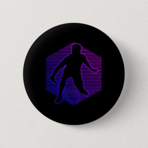 Badge Rond 5 Cm Joueur de badminton Badminton Hommes Femmes Volant