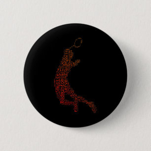 Badge Rond 5 Cm Joueur de badminton de squash de shuttle masculin