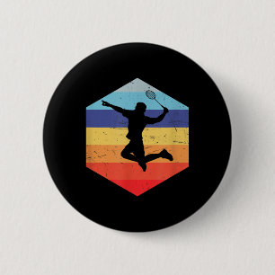 Badge Rond 5 Cm Joueur de badminton de Squash Mens